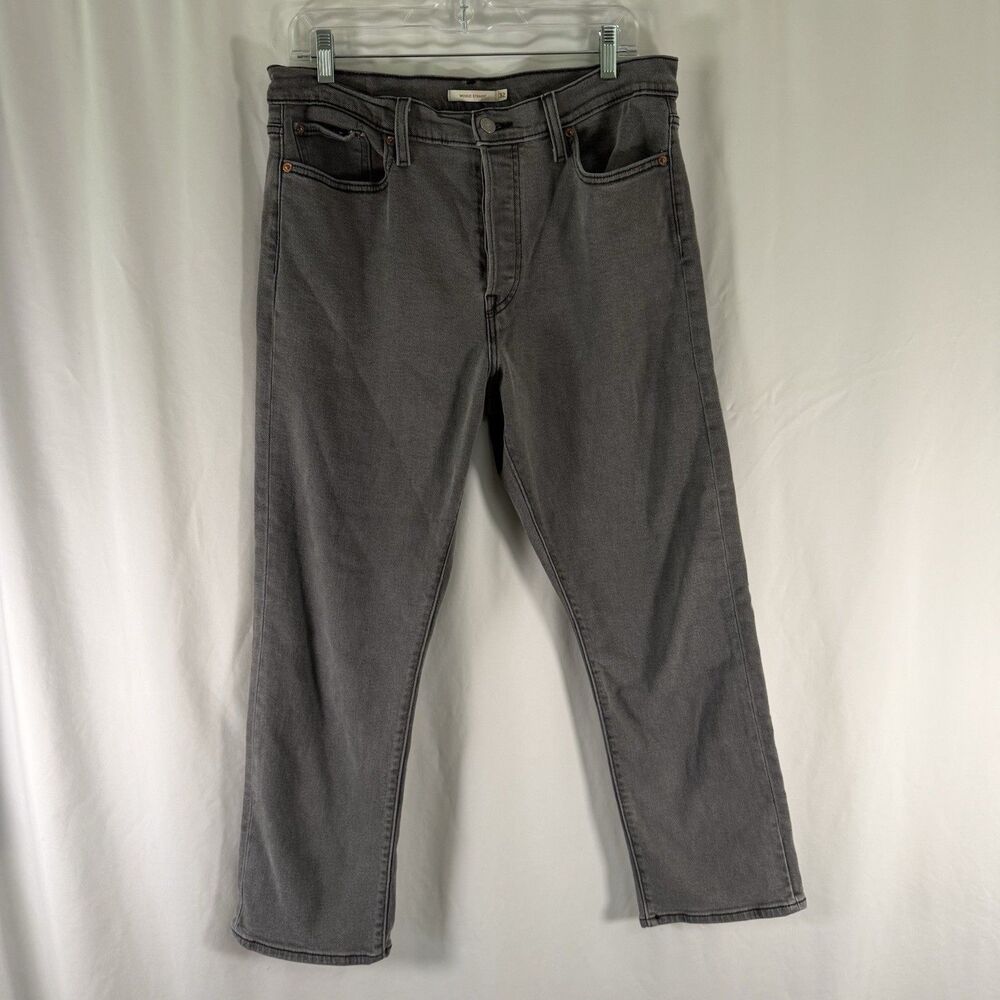 Levis Wedgie Straight Women's 32x28 Grey Denim Button Fly High Rise 5 Pocket